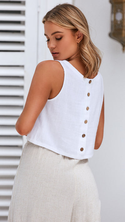 Load image into Gallery viewer, Persephone Crop Top - White - Billy J
