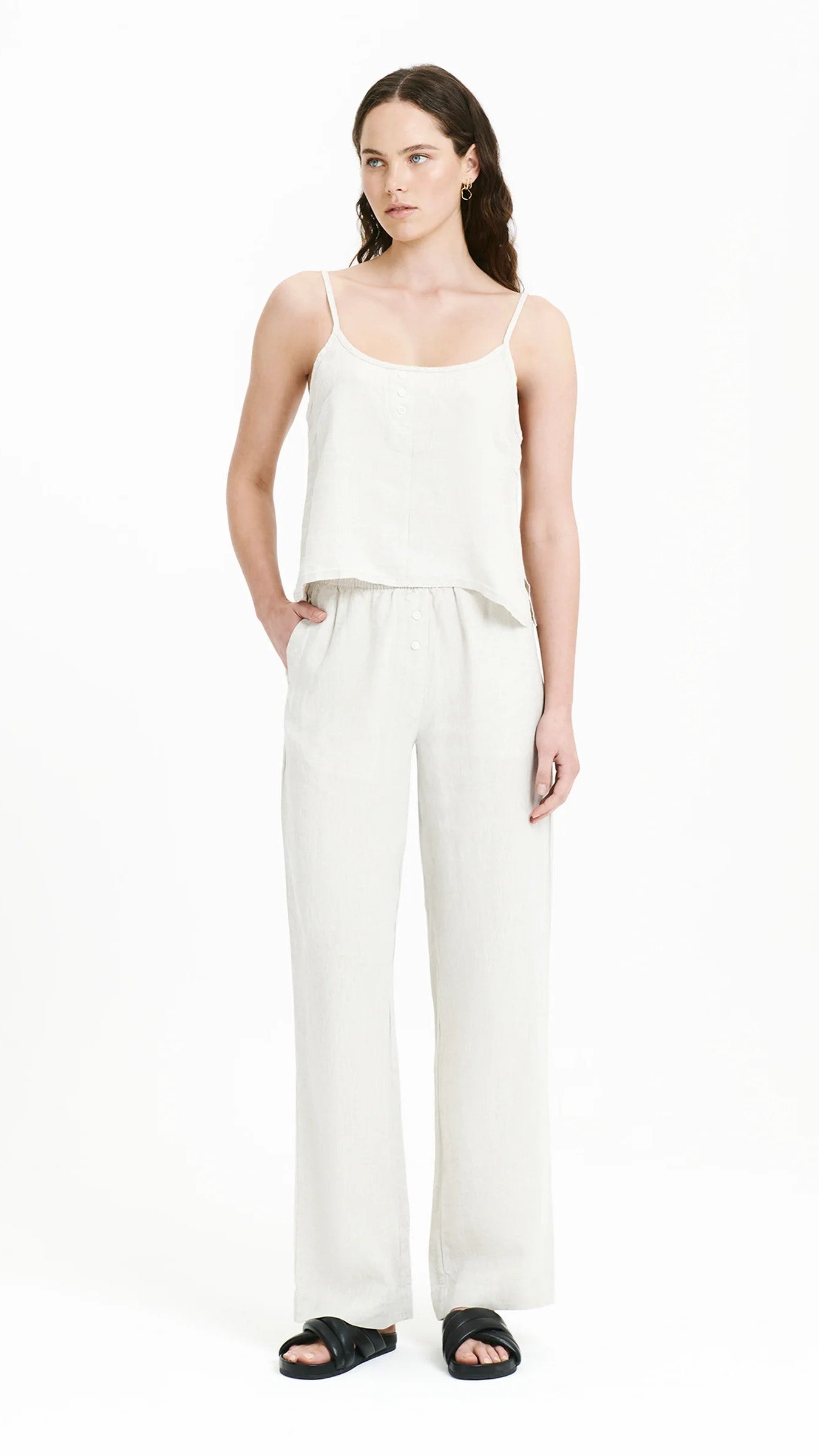 Linen Lounge Pant - Natural - Billy J