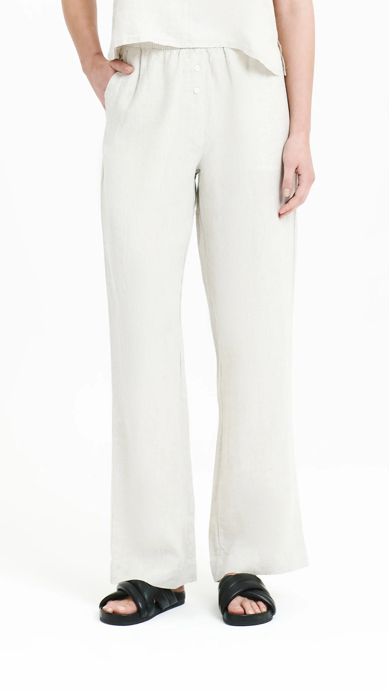 Linen Lounge Pant - Natural - Billy J