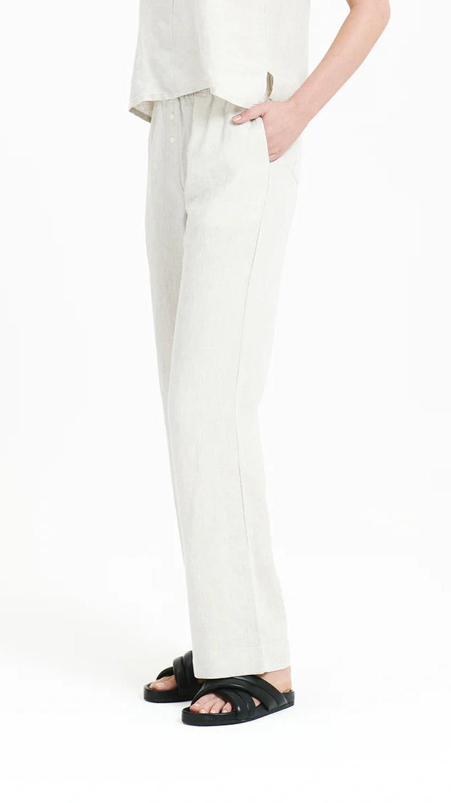 Linen Lounge Pant - Natural - Billy J