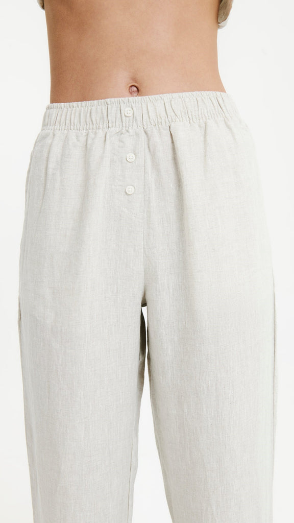 Linen Lounge Pant - Natural - Billy J