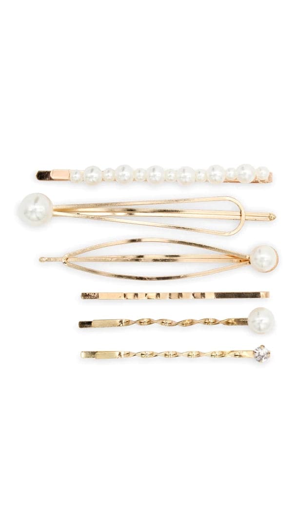 Julia Hair Clip Set - Pearl/Gold - Billy J