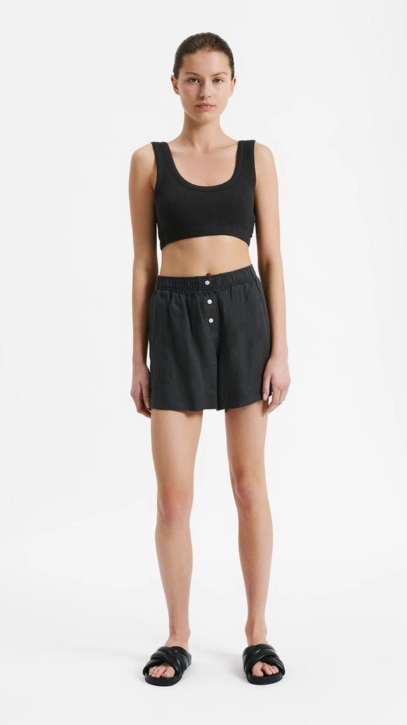 Linen Lounge Short - Coal - Billy J