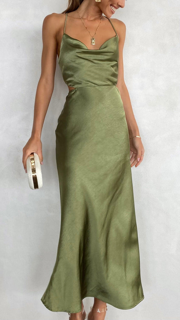 Sloan Midi Dress - Olive - Billy J