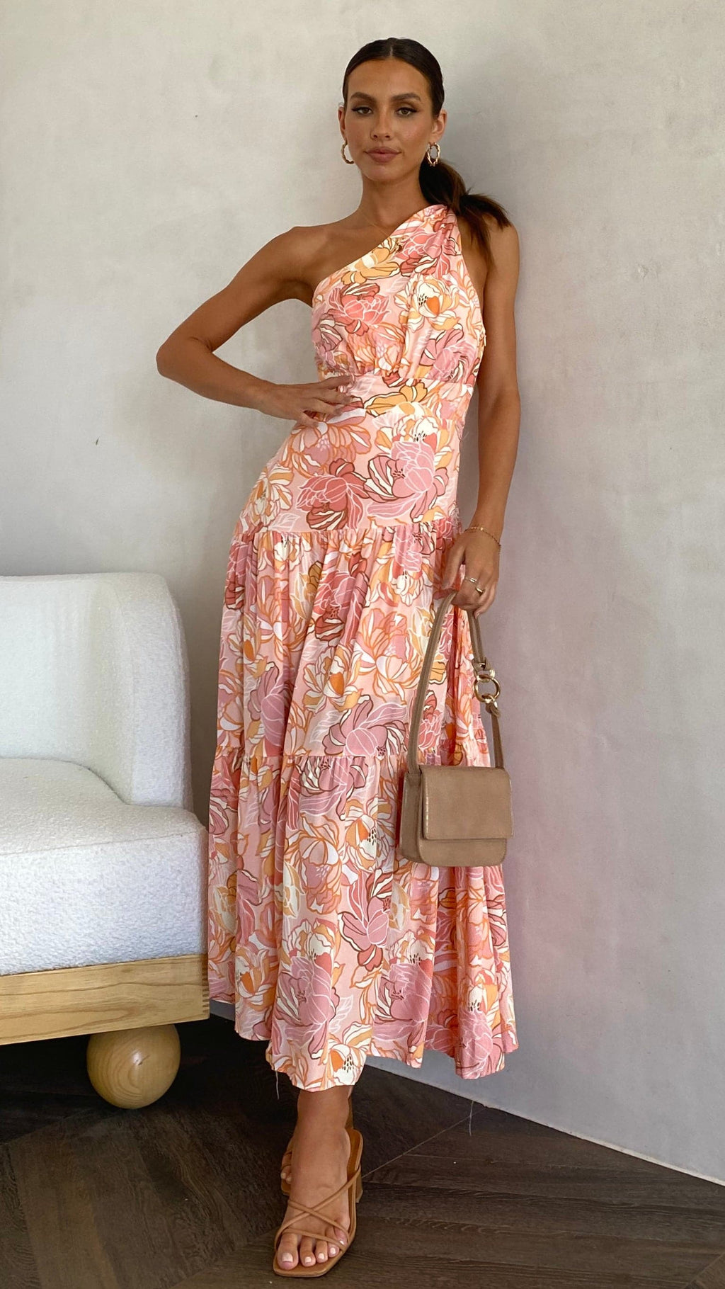 Jayma Maxi Dress - Pink/Orange Floral - Billy J