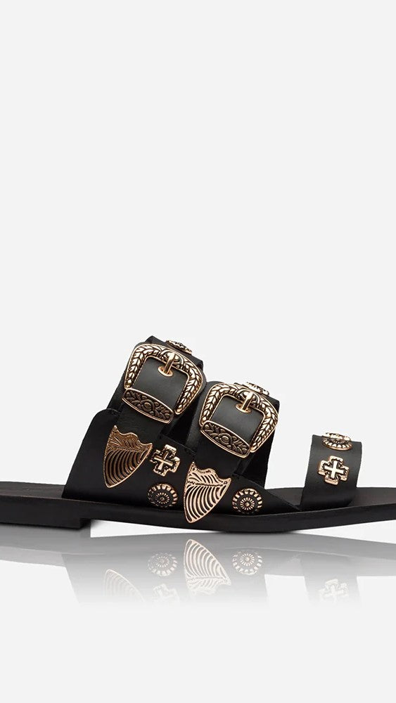 Sol Sana Eastwood Slide - Black/Gold - Billy J