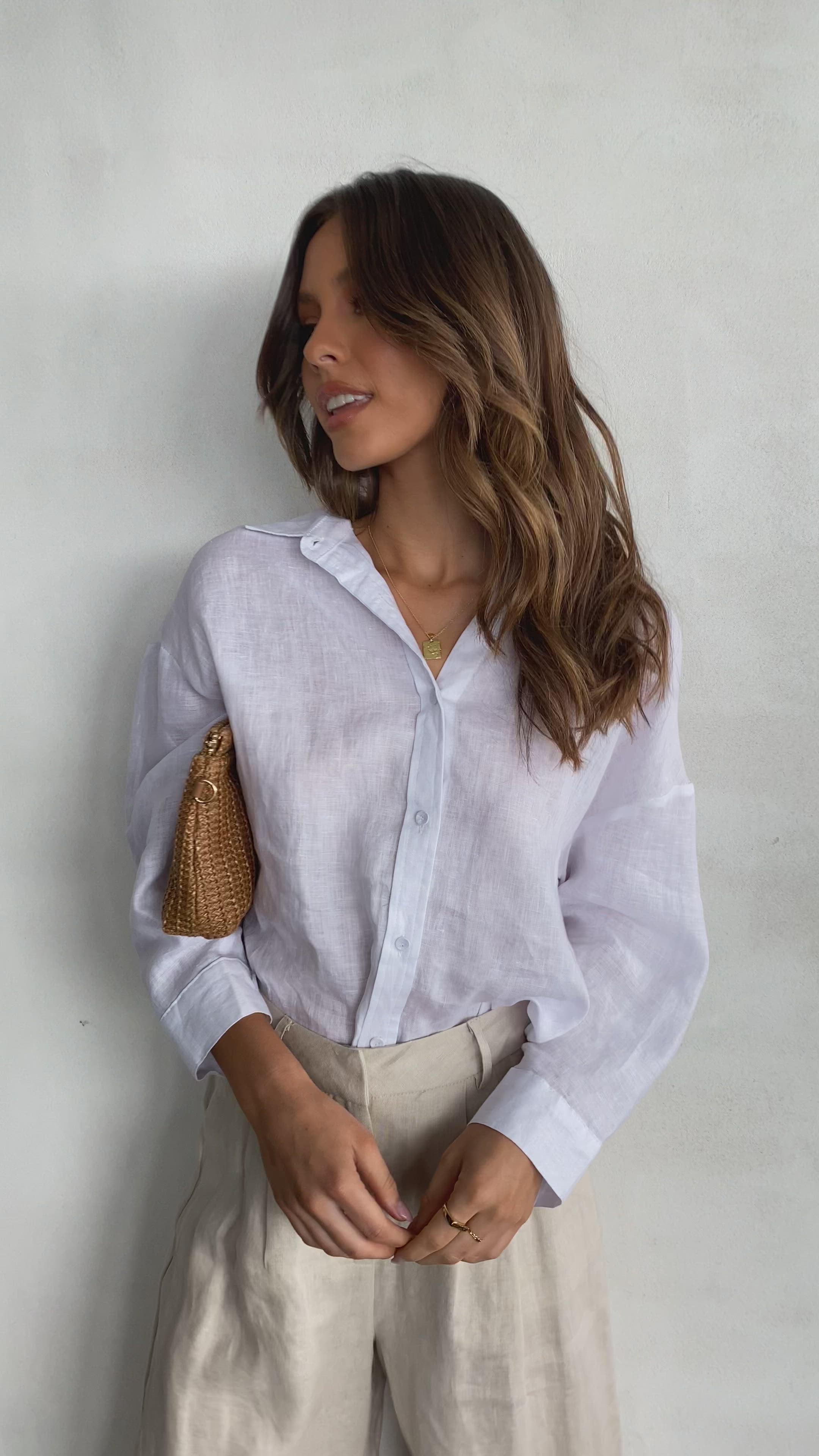 Taryn Button Up Shirt - White - Billy J