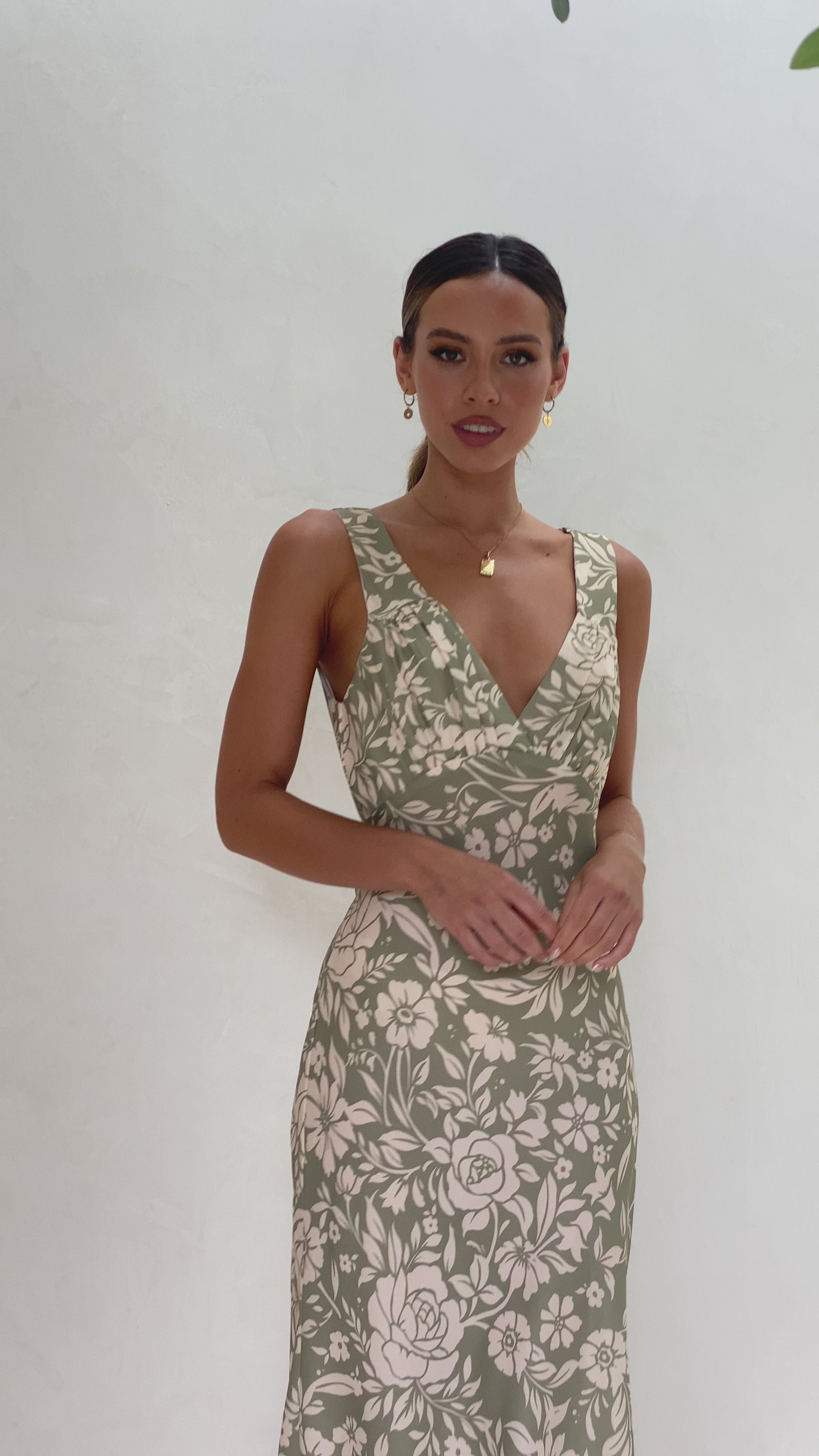 Rubie Maxi Dress - Green Floral - Billy J