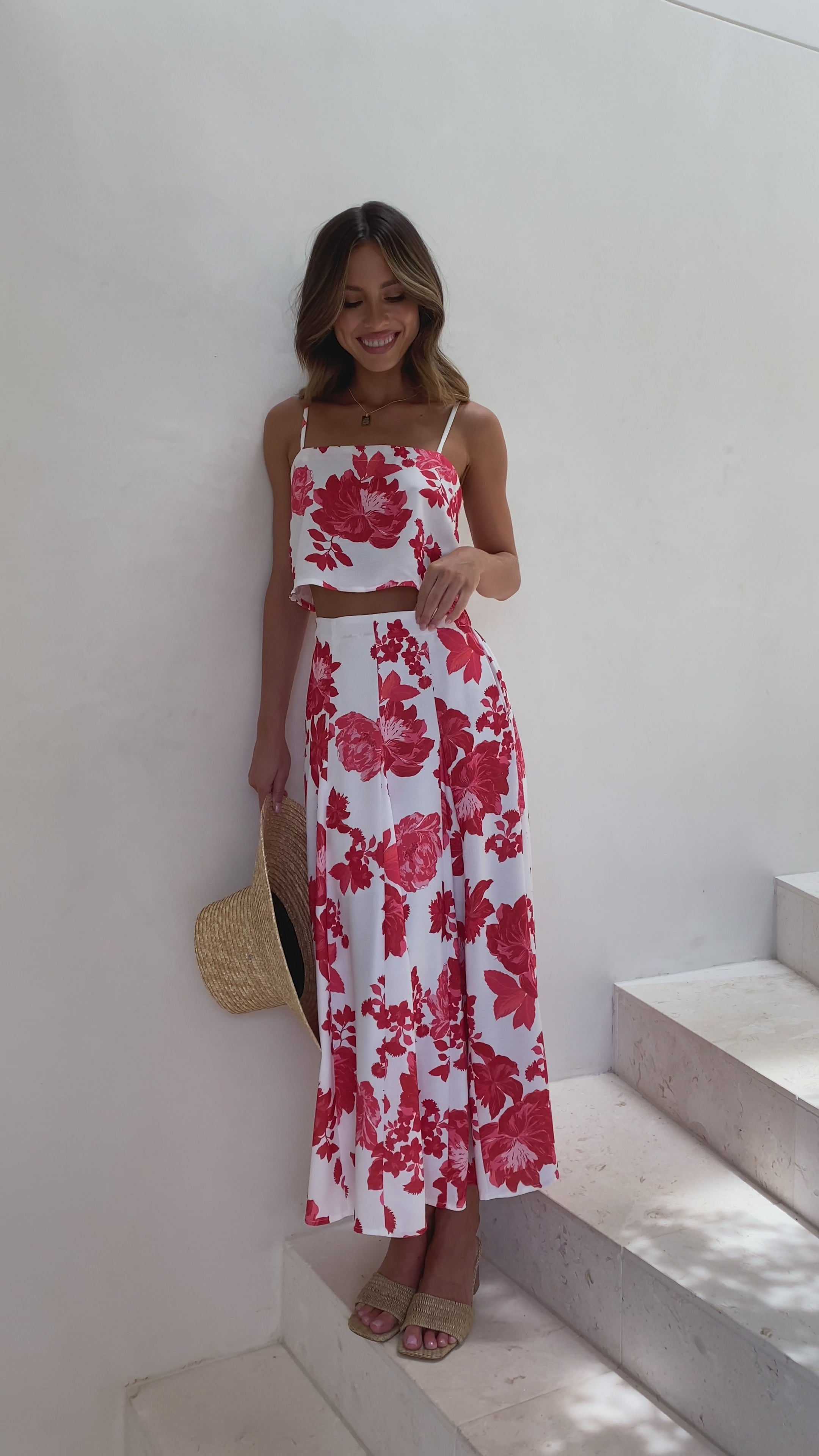 Load video: Ari Top - Red Floral - Billy J