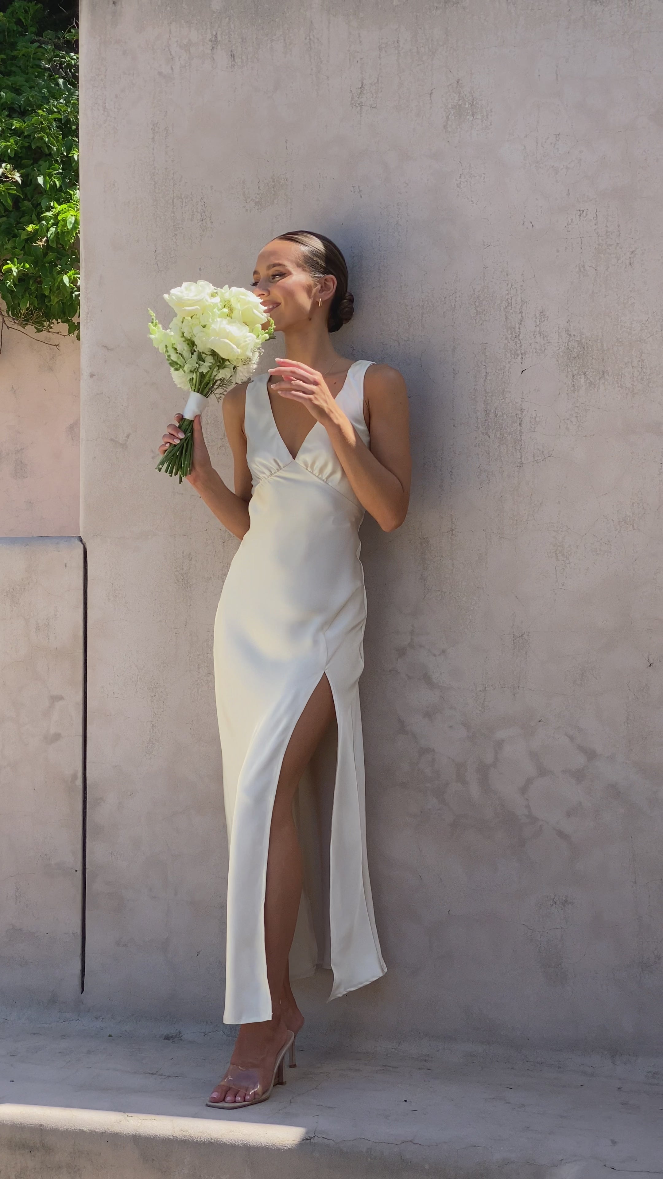 Load video: Taylor Maxi Dress - Ivory - Billy J