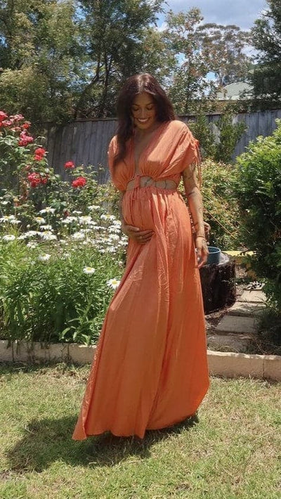 Load image into Gallery viewer, Marilyn Maxi Dress - Tangerine - Billy J
