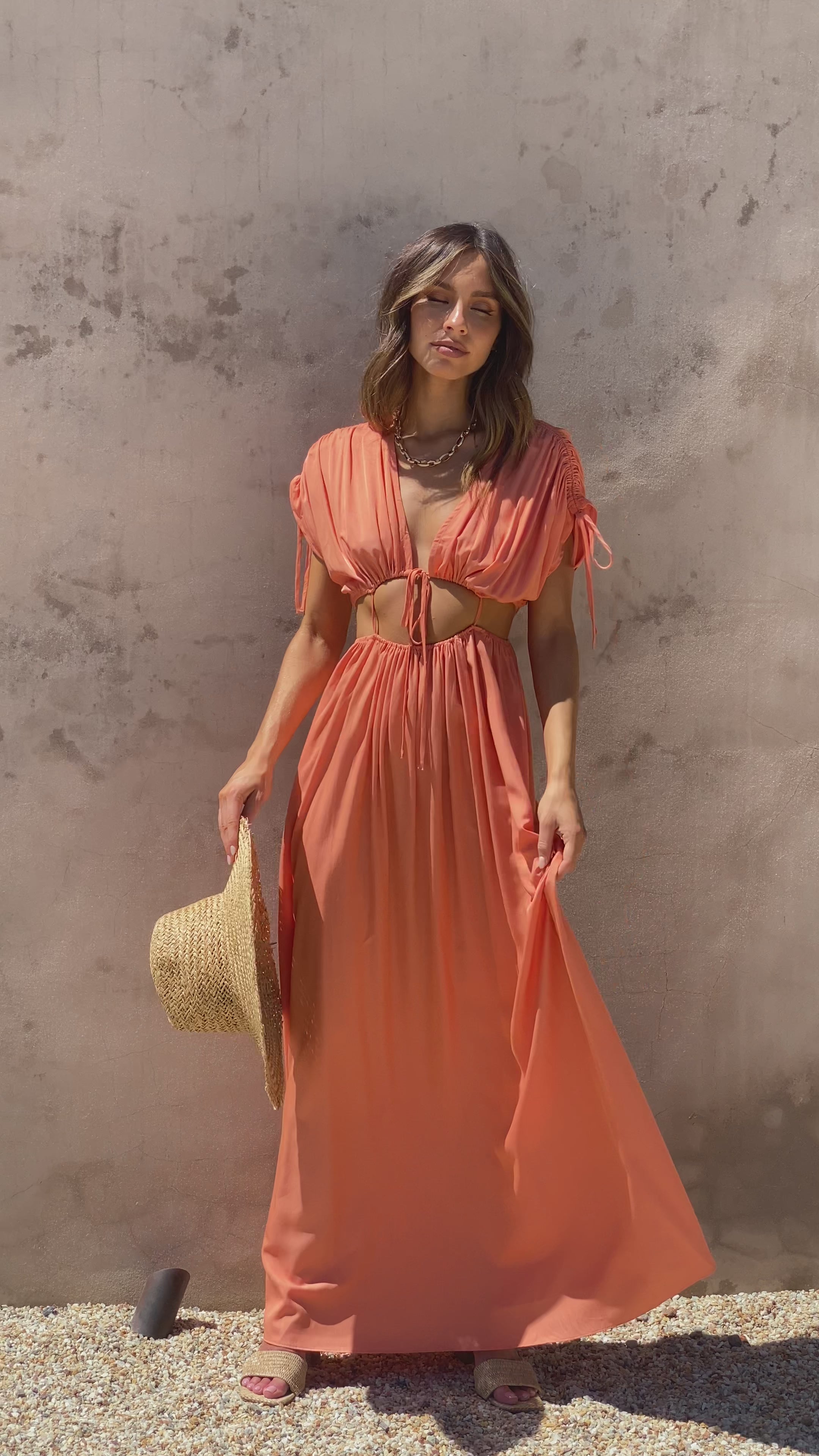 Marilyn Maxi Dress - Tangerine - Billy J