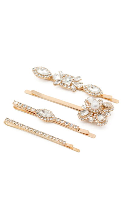 Load image into Gallery viewer, Adalyn Hair Clip Set - Pearl/Gold - Billy J
