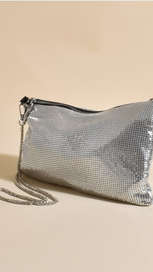 Chain Mesh Small Bag - Silver - Billy J